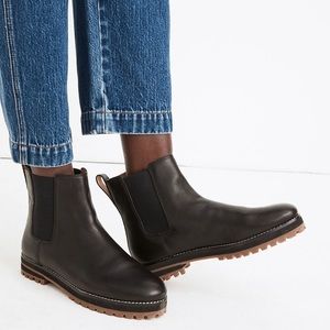 Madewell Black Leather Ivy Chelsea Boot- 8